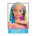Barbie Deluxe głowa do stylizacji tęczowe włosy lalka glowa