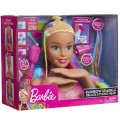 Barbie Deluxe głowa do stylizacji tęczowe włosy opakowanie z boku