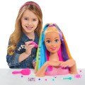 Barbie Deluxe głowa do stylizacji tęczowe włosy lalka z dziewczynka