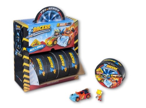 T-Racers Turbo Wheel Zabawka Auto Kierowca 8 sztuk Box z figurka i pojazdem.jpg