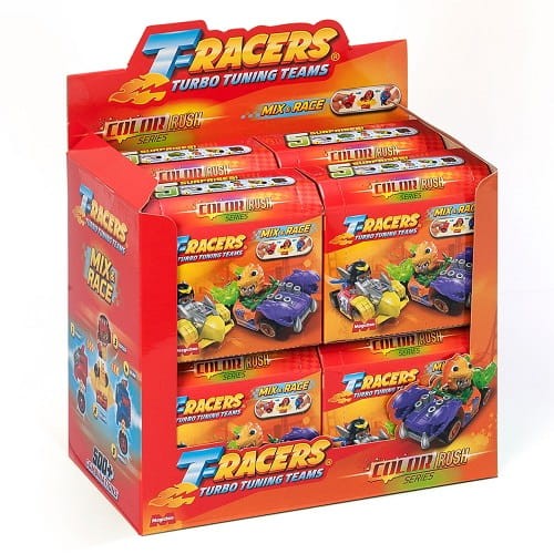 T-Racers Turbo Wheel Seria 5 Color Rush Car Racer Zabawka Auto Kierowca 8 sztuk Box.jpg