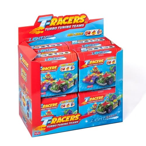 T-Racers Turbo Wheel Seria 6 Light Speed Car Racer Zabawka Auto Kierowca 8 sztuk Box 1.jpg