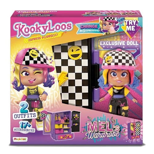 KookyLoos Mel’s Wardrobe Szafa z Ubraniami zestaw z laleczką.jpg