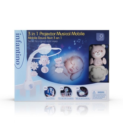 B-kids Infantino Muzyczna karuzelka 3w1 pudrowy róż