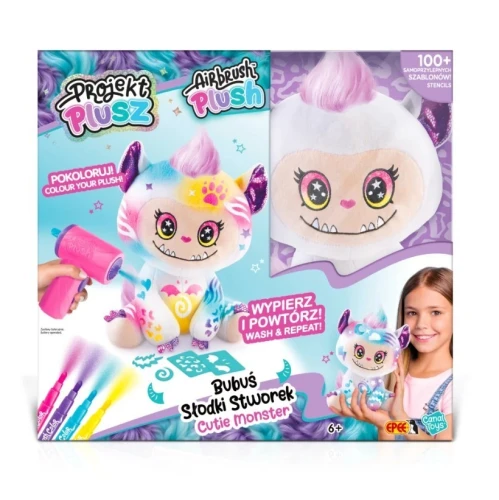Epee Projekt Plusz - Bubuś Słodki Stworek - Kreatywny zestaw z elektronicznym aerografem
