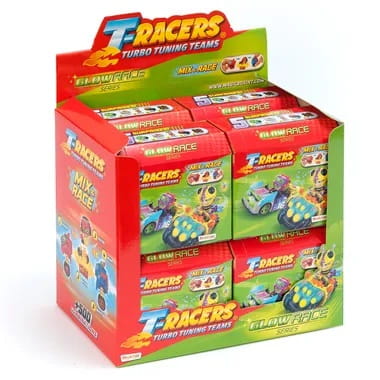 T-Racers Turbo Wheel Seria 4 Glow Racer Zabawka Auto Kierowca 8 sztuk Box 1.jpg