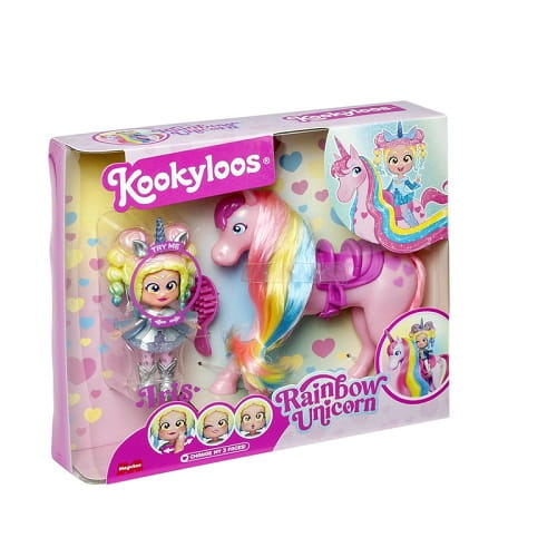 KookyLoos Rainbow Unicorn Tęczowy Jednorożec z lalką Iris Zestaw 1.jpg