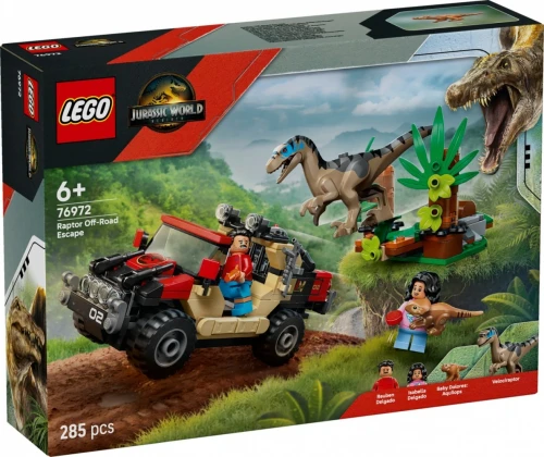 LEGO Klocki Jurassic World 76972 Ucieczka terenĂłwkÄ przed raptorem