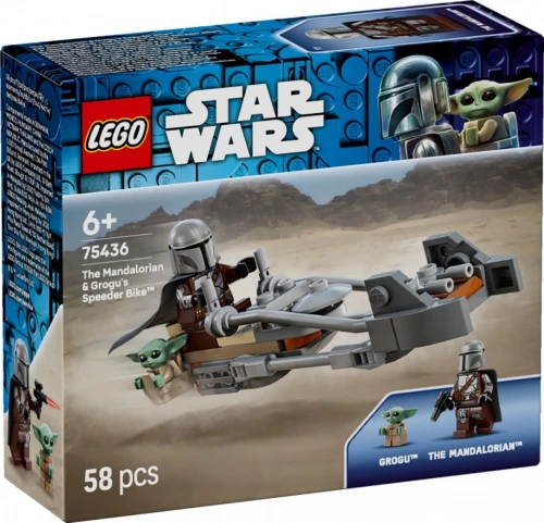 LEGO Klocki Star Wars 75436 Śmigacz Mandalorianina i Grogu