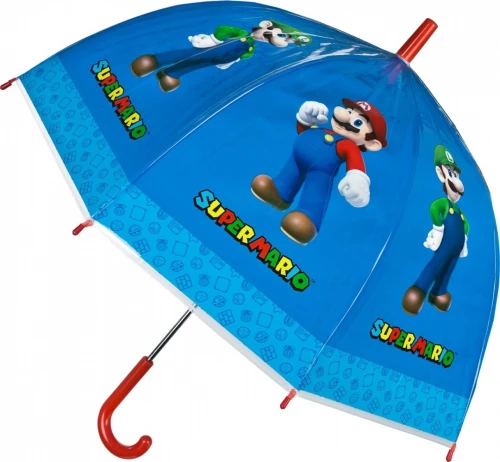 Kids Euroswan Parasolka przezroczysta manualna Super Mario