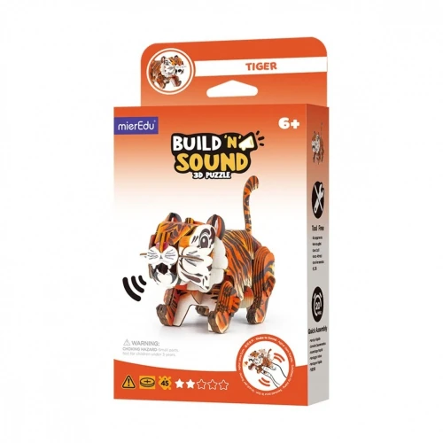 MG DYSTRYBUCJA Puzzle 3D MierEdu Buduj i słuchaj - Tygrys