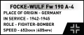 Cobi Klocki Klocki Focke-Wulf Fw 190 A-4
