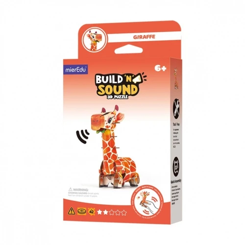 MG DYSTRYBUCJA Puzzle 3D MierEdu Buduj i słuchaj - Żyrafa